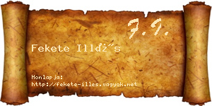 Fekete Illés névjegykártya